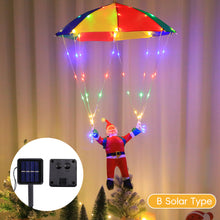 Load image into Gallery viewer, Magic Flying Parachuting Santa LED Lights USB/Battery/Solar Powered Funny Family Christmas Eve Decorations Ornament String Light