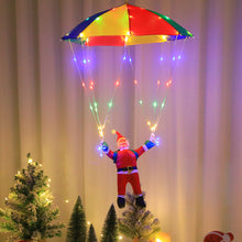 Load image into Gallery viewer, Magic Flying Parachuting Santa LED Lights USB/Battery/Solar Powered Funny Family Christmas Eve Decorations Ornament String Light