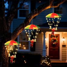 Load image into Gallery viewer, Magic Flying Parachuting Santa LED Lights USB/Battery/Solar Powered Funny Family Christmas Eve Decorations Ornament String Light