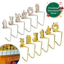 Load image into Gallery viewer, Christmas Fireplace Hooks for Hanging Stockings Metal No Glue Table Edge Hooks Decorative Quick Setup Holiday Home Decor Hooks