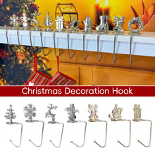 Load image into Gallery viewer, Christmas Fireplace Hooks for Hanging Stockings Metal No Glue Table Edge Hooks Decorative Quick Setup Holiday Home Decor Hooks