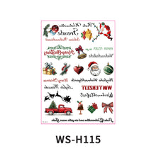 Load image into Gallery viewer, Christmas Sticker for Candle Window Face/Body Easy Apply Holiday Party Tattoo Sticker Set Home Decoration