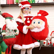 Load image into Gallery viewer, Christmas Gift Bag Santa Face Festive Party Favor Bag Stocking Alternative Kids Xmas Party Bag Backpack Christmas Goodie Bag
