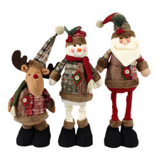 Load image into Gallery viewer, Christmas Fabric Stretchable Elder Doll Adjustable Santa Reindeer Snowman Stretch Leg Doll Christmas Collectible Tabletop Decoration Toy
