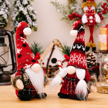 Load image into Gallery viewer, Christmas Gnome Ornament Knitted Doll Fuzzy Christmas Gnome Figurine Fairy Tale Decor Christmas Table Centerpiece Gift