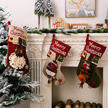 Load image into Gallery viewer, Jumbo Christmas Gift Stocking Bag 48cm Classic Reusable Christmas Tree Decoration Sock Gift Holder Fireplace Hanger Gift For Kids/Friends/Family