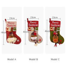 Load image into Gallery viewer, Jumbo Christmas Gift Stocking Bag 48cm Classic Reusable Christmas Tree Decoration Sock Gift Holder Fireplace Hanger Gift For Kids/Friends/Family