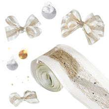 Load image into Gallery viewer, Christmas Gold Metallic Ribbon Sparkle Christmas Tree Bow Decoration Easy to Shape DIY Christmas Party Home Gift Box Decor
