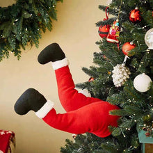 Load image into Gallery viewer, Creative Santa Legs Christmas Tree Decoration Funny Festive Character Plush Legs Topper Alternative Unique Christmas Gift Pile Decor