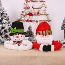 Load image into Gallery viewer, Christmas Tree Topper Santa Snowman Ornament Holding Hugging Tree Crown Christmas Gift Idea Funny Scene Setter Decor