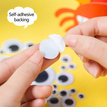 Load image into Gallery viewer, 100pcs Self-Adhesive Wiggle Eyes Moving Pupil Wiggling Eyeballs Multi-Size DIY Doll Craft Supplies Funny Embellishment Eyes Movable Pupil Stickers