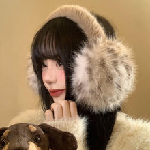 Load image into Gallery viewer, Windproof Leopard Plush Ear Muffs Imitation Fox Fur Plush Ear Warmers for Winter Girls Anti-Frost Protective Ear Cover