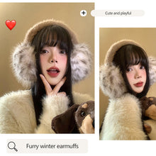 Load image into Gallery viewer, Windproof Leopard Plush Ear Muffs Imitation Fox Fur Plush Ear Warmers for Winter Girls Anti-Frost Protective Ear Cover
