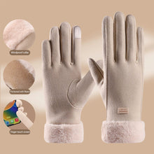 Load image into Gallery viewer, Women's Thermal Lined Cycling Gloves Windproof Winter Gloves with Fleece Lining Fuzzy Cuff Riding Gloves