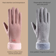 Load image into Gallery viewer, Women's Thermal Lined Cycling Gloves Windproof Winter Gloves with Fleece Lining Fuzzy Cuff Riding Gloves