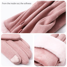 Load image into Gallery viewer, Women's Thermal Lined Cycling Gloves Windproof Winter Gloves with Fleece Lining Fuzzy Cuff Riding Gloves