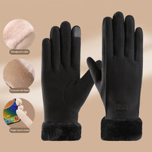 Load image into Gallery viewer, Women's Thermal Lined Cycling Gloves Windproof Winter Gloves with Fleece Lining Fuzzy Cuff Riding Gloves