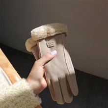 Load image into Gallery viewer, Women's Thermal Lined Cycling Gloves Windproof Winter Gloves with Fleece Lining Fuzzy Cuff Riding Gloves