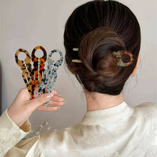 Load image into Gallery viewer, Elegant U-Shaped Fish Tail Hair Stick Acetate Hairpin for Easy Bun Updo Styles Hair Fork Girls Hair Accessories