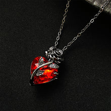 Load image into Gallery viewer, Gothic Rose Heart Necklace Y2K Dark Romance Adjustable Chain with Heart Pendant for Women Personalized Unique Gift