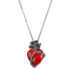 Load image into Gallery viewer, Gothic Rose Heart Necklace Y2K Dark Romance Adjustable Chain with Heart Pendant for Women Personalized Unique Gift