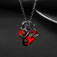 Load image into Gallery viewer, Gothic Rose Heart Necklace Y2K Dark Romance Adjustable Chain with Heart Pendant for Women Personalized Unique Gift