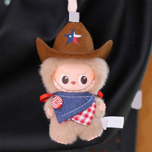 Load image into Gallery viewer, For Mini Labubu Clothes Cowboy Set Hat & Bib for 10cm Doll Dressing Game for Love Series Doll Clothes Outfit Accessories