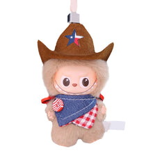 Load image into Gallery viewer, For Mini Labubu Clothes Cowboy Set Hat & Bib for 10cm Doll Dressing Game for Love Series Doll Clothes Outfit Accessories
