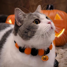 Load image into Gallery viewer, Halloween Pet Collar Funny Pumpkin Decoration Elastic Rope Dog Collar Accessories Cute Pumpkin Dog Necklace Pet Cat Bows
