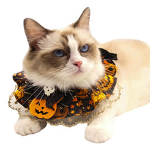 Load image into Gallery viewer, Halloween Cat Dog Lace Necklace Adjustable Exquisite Pet Pumpkin Lace Collar Cute Cool Pet Bib Scarf Small Medium Pets