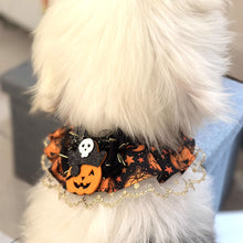 Load image into Gallery viewer, Halloween Cat Dog Lace Necklace Adjustable Exquisite Pet Pumpkin Lace Collar Cute Cool Pet Bib Scarf Small Medium Pets