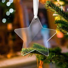 Load image into Gallery viewer, 10PCS Transparent Acrylic Christmas Decoration Snowflake Drilled Holes Blank Acrylic DIY Painting Christmas Tree Pendant