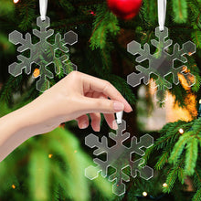 Load image into Gallery viewer, 10PCS Transparent Acrylic Christmas Decoration Snowflake Drilled Holes Blank Acrylic DIY Painting Christmas Tree Pendant