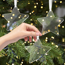Load image into Gallery viewer, 10PCS Transparent Acrylic Christmas Decoration Snowflake Drilled Holes Blank Acrylic DIY Painting Christmas Tree Pendant