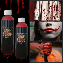 Load image into Gallery viewer, 30/60/100/20ml Fake Blood Prop Halloween Decoration Horror Cosplay Cosmetics Artificial Plasma Party Supplies Pranks DIY Halloween Supplies