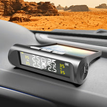Load image into Gallery viewer, Car TPMS Tyre Pressure Monitoring System with 4 Sensors Solar Powered Digital LCD Display Auto Security Alarm Tester Automotive Test