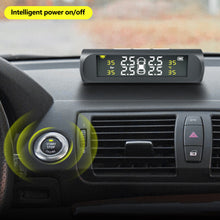 Load image into Gallery viewer, Car TPMS Tyre Pressure Monitoring System with 4 Sensors Solar Powered Digital LCD Display Auto Security Alarm Tester Automotive Test