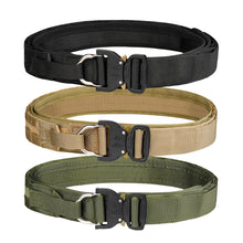 Load image into Gallery viewer, Tactical Molle Quick Release DRing Fighter Belt Dual Layers CS Belt Outdoor Hunting Combat Inner & Outer Belt
