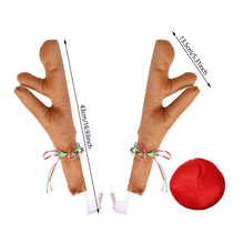 Load image into Gallery viewer, 2Pcs Car Deer Horn Antlers Decoration Car Kit with Red Nose and Tail for Holiday Gift Set Christmas Car Accessories Pendant