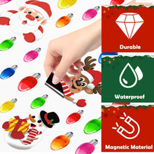 Load image into Gallery viewer, Car Light Bulb Magnetic Sticker Decal Christmas Decorate Santa Claus Elk Snowman Freezer Magnets Stickers New Year Cars Dec