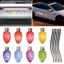 Load image into Gallery viewer, Car Refrigerator Decoration Christmas Reflective Bulb Light Shaped Magnets Stickers Magnetic Wires Ornaments Set Home Decor