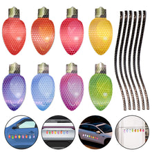 Load image into Gallery viewer, Car Refrigerator Decoration Christmas Reflective Bulb Light Shaped Magnets Stickers Magnetic Wires Ornaments Set Home Decor