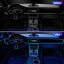 Load image into Gallery viewer, 5M Car Interior LED Ambient Strip Lights with USB Driver EL Wire Neon Ambient Lighting USB Flexible Decoration DIY Auto Party Atmosphere Lamp