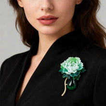 Load image into Gallery viewer, Peony Fashion Brooch Flower Gemstone Brooch Sweater Pin Gemstone Alloy Brooch Elegant Style Brooch for Business Gifts