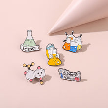 Load image into Gallery viewer, New Chemical Equation Series Alloy Brooch Cute and Cartoonish Backing Paint Badge Creative Accessories Gift for Friend