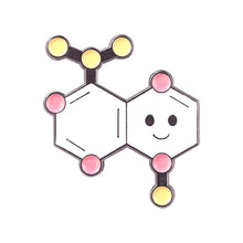Load image into Gallery viewer, New Chemical Equation Series Alloy Brooch Cute and Cartoonish Backing Paint Badge Creative Accessories Gift for Friend
