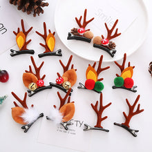 Load image into Gallery viewer, Christmas Hairpins and Hair Accessories Antler Clip Children's Headwear Cute and Festive Atmosphere Elk Bell Ornaments Christmas Gift