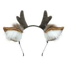 Load image into Gallery viewer, Cute Plush Antler Hair Band for Christmas Deer Ear Handmade Accessories Comic Exhibition Cosplay Props Christmas Party Decoration