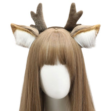 Load image into Gallery viewer, Cute Plush Antler Hair Band for Christmas Deer Ear Handmade Accessories Comic Exhibition Cosplay Props Christmas Party Decoration