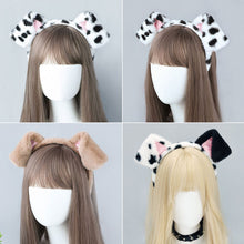 Load image into Gallery viewer, Cute Plush Ear Hairbands for Dalmatian Dogs Spa Headband Realistic Animal Ears Comic Convention Props Festival Party Accessory